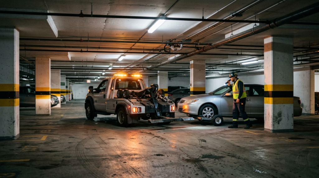 underground parking garage